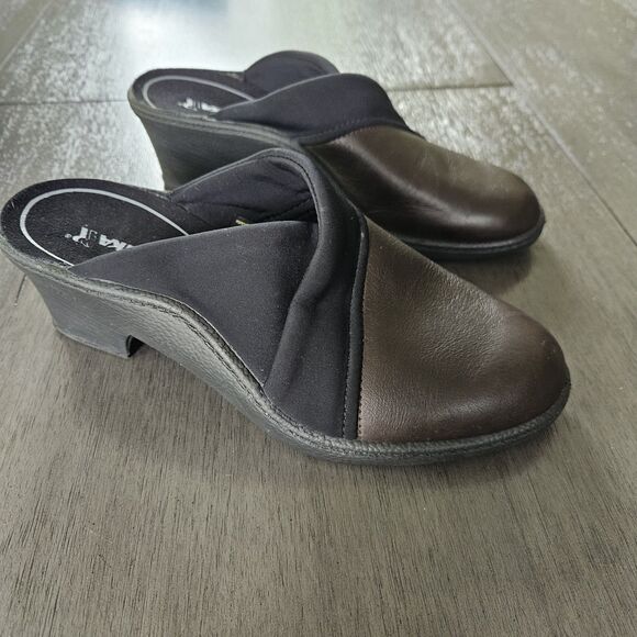 Romika Shoes  Mokassetta Black Bronze Leather Mules EU 40 US 8 Comfort Support - Picture 1 of 7
